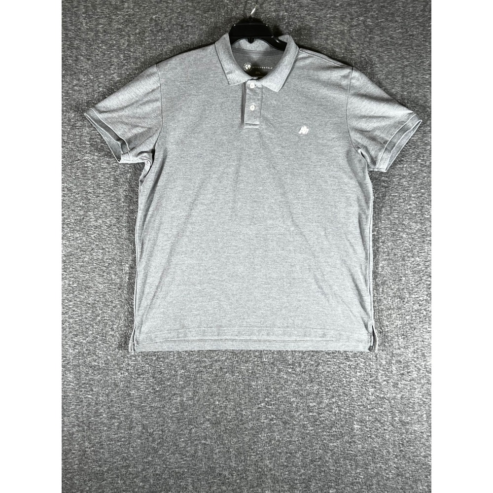 Aeropostale Mens Gray Short Sleeve A87 Logo Pique Polo Shirt 2XL XXL RN154379